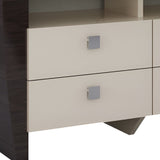 28" Refined Beige High Gloss Tv Entertainment Unit - Homeroots