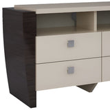 28" Refined Beige High Gloss Tv Entertainment Unit - Homeroots