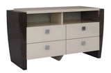 28" Refined Beige High Gloss Tv Entertainment Unit - Homeroots