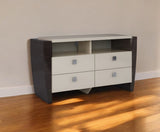 28" Refined Beige High Gloss Tv Entertainment Unit - Homeroots