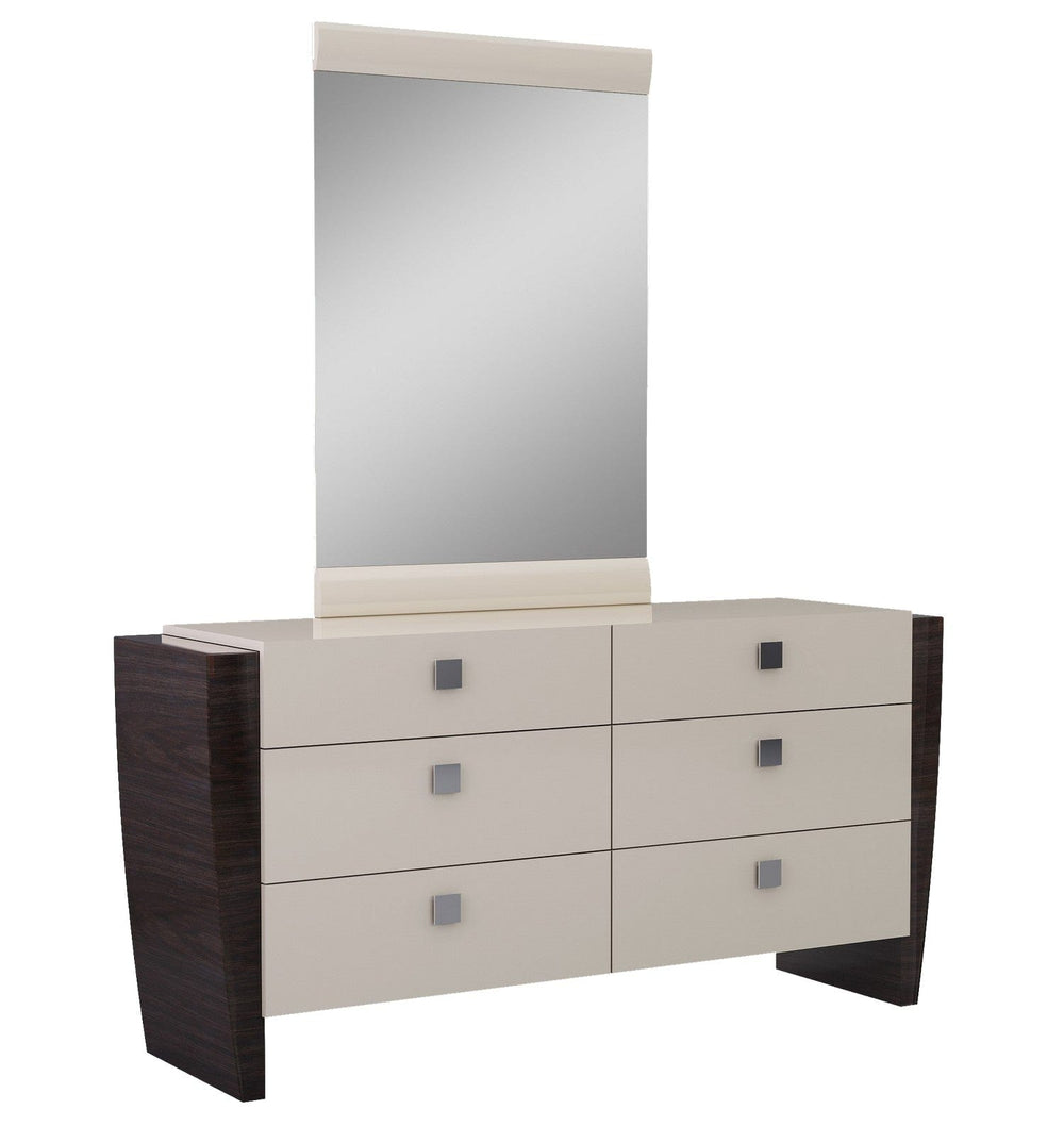 34" Refined Beige High Gloss Dresser - Homeroots