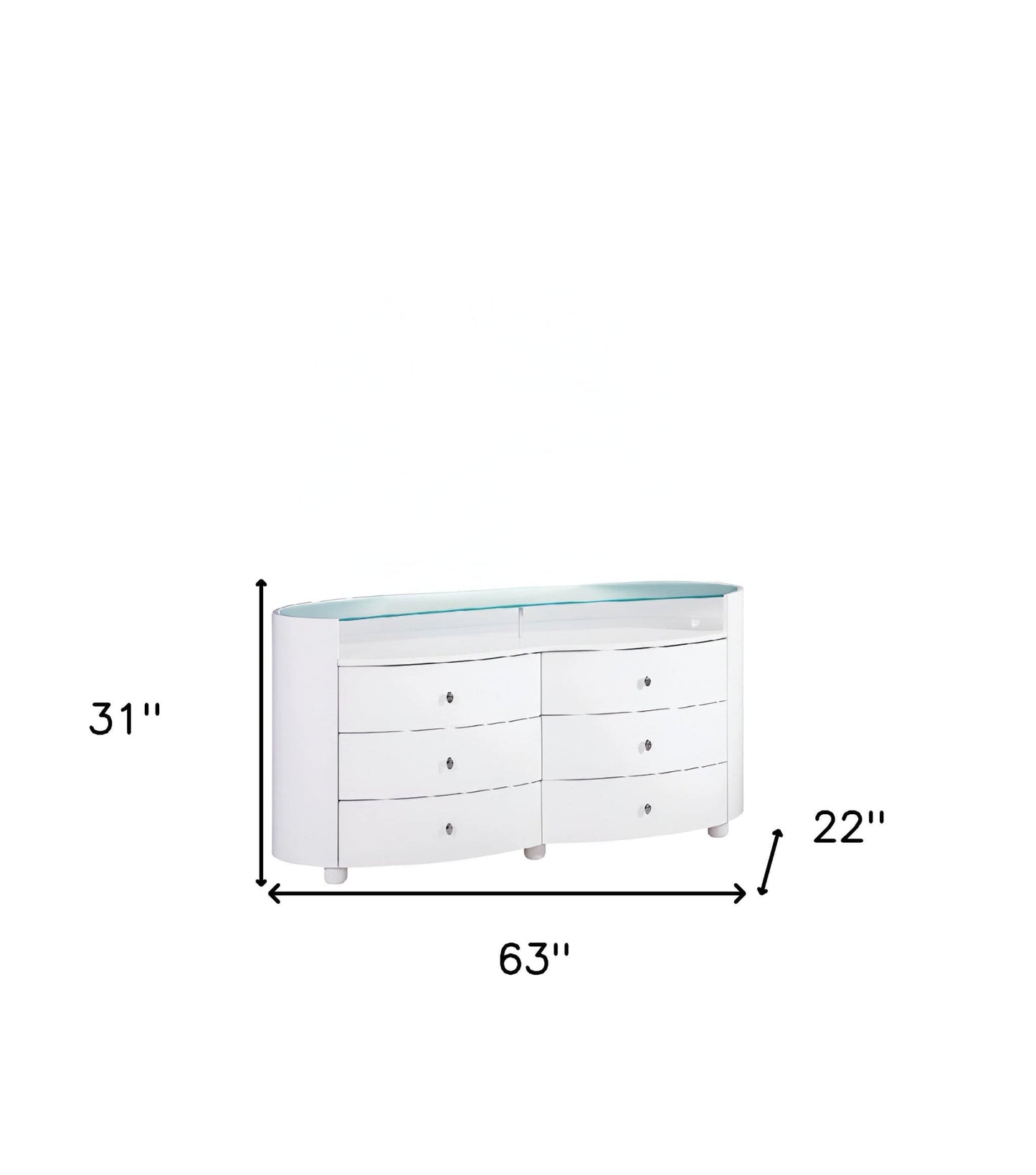 31" Sophisticated White High Gloss Dresser - Homeroots - Flyclothing LLC