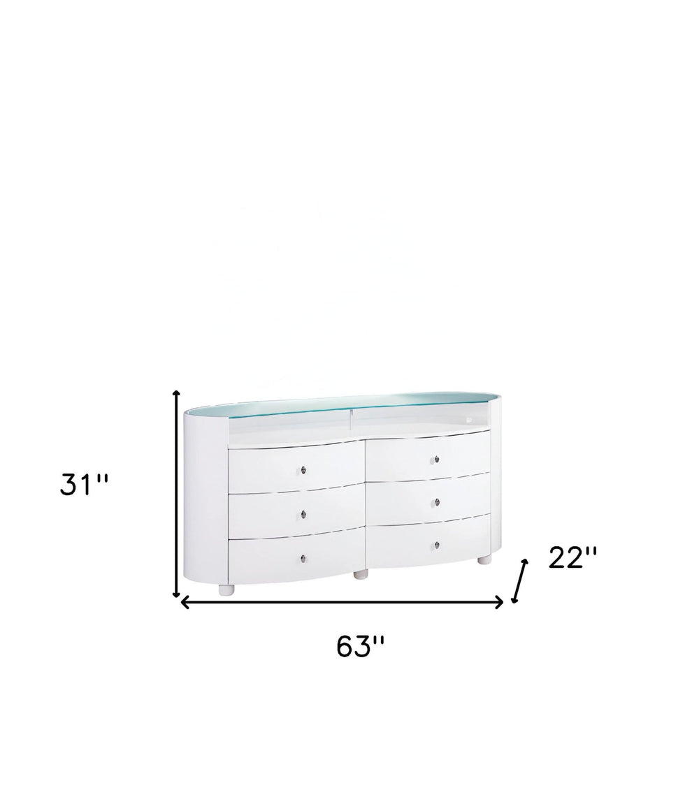 31" Sophisticated White High Gloss Dresser - Homeroots - Flyclothing LLC