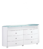 31" Sophisticated White High Gloss Dresser - Homeroots