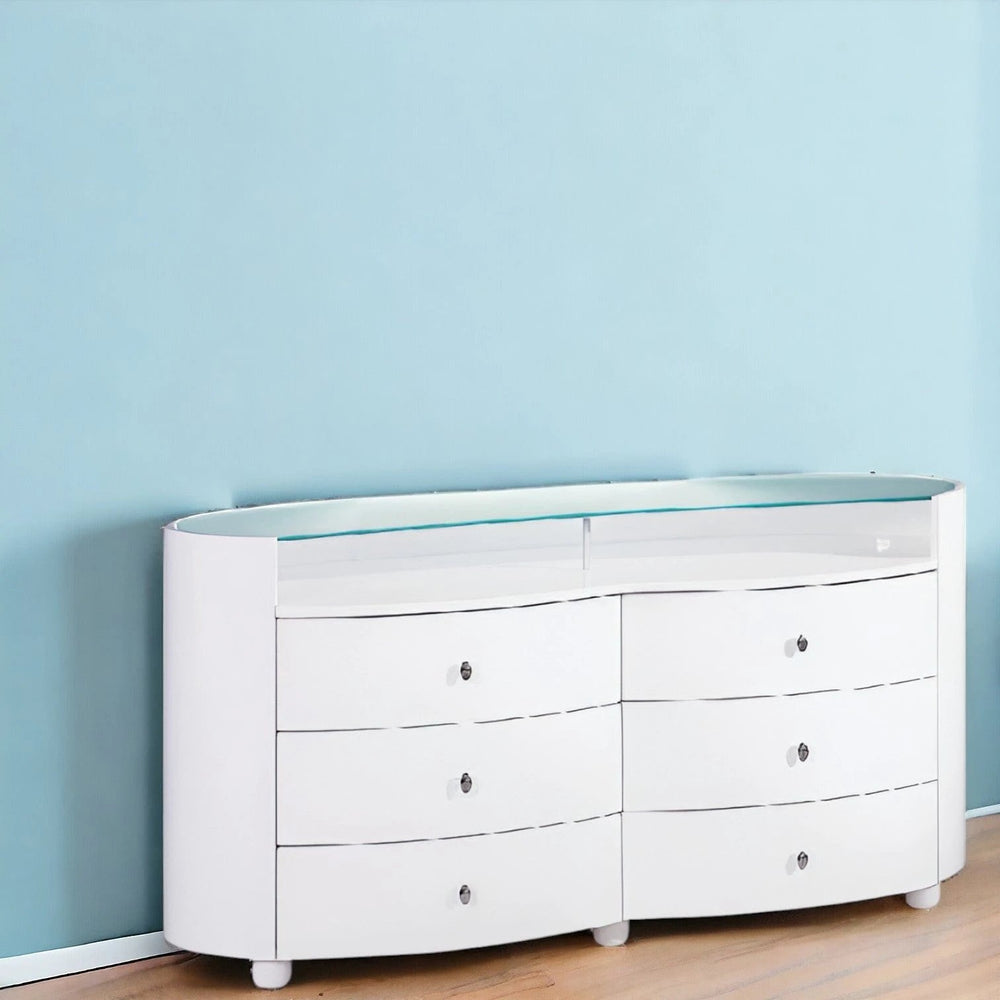 31" Sophisticated White High Gloss Dresser - Homeroots - Flyclothing LLC