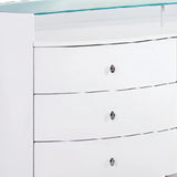 31" Sophisticated White High Gloss Dresser - Homeroots