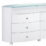 31" Sophisticated White High Gloss Dresser - Homeroots