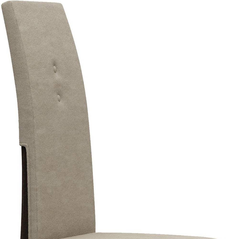 Set of Two Brown And Espresso Upholstered Microfiber Dining Side Chairs - Homeroots - Flyclothing LLC