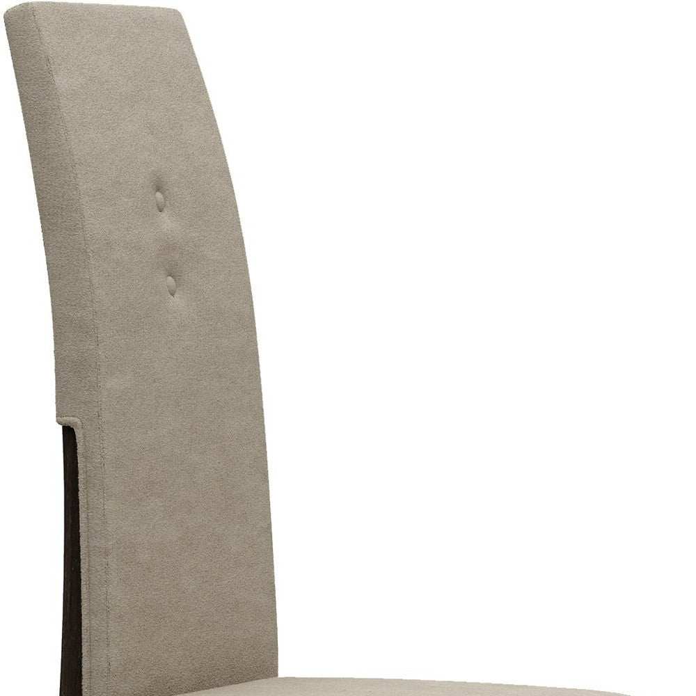 Set of Two Brown And Espresso Upholstered Microfiber Dining Side Chairs - Homeroots - Flyclothing LLC