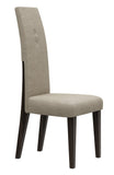 Set of Two Brown And Espresso Upholstered Microfiber Dining Side Chairs - Homeroots