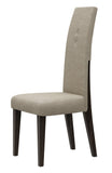 Set of Two Brown And Espresso Upholstered Microfiber Dining Side Chairs - Homeroots