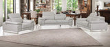 Three Piece Indoor Light Gray Italian Leather Six Person Seating Set - Homeroots - Flyclothing LLC