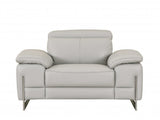 31" Light Grey Tasteful Leather Chair - Homeroots - Flyclothing LLC