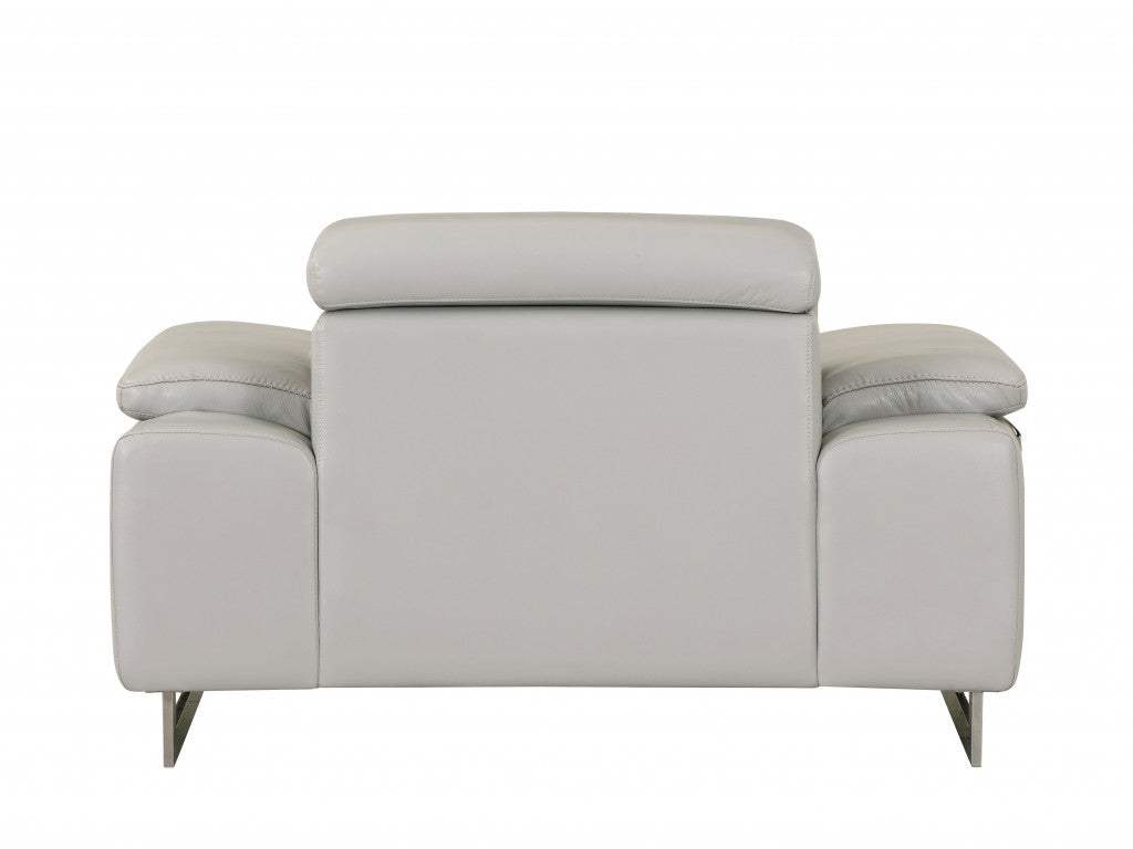 31" Light Grey Tasteful Leather Chair - Homeroots - Flyclothing LLC