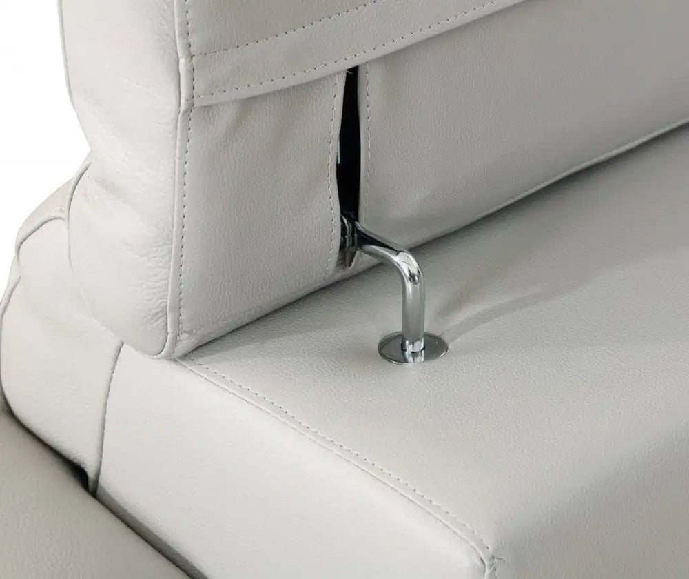 71" Light Gray And Silver Genuine Leather Loveseat - Homeroots - Flyclothing LLC