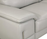 87" Light Gray Italian Leather Sofa With Silver Legs - Homeroots - Flyclothing LLC