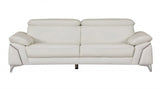 Three Piece Indoor White Italian Leather Six Person Seating Set - Homeroots