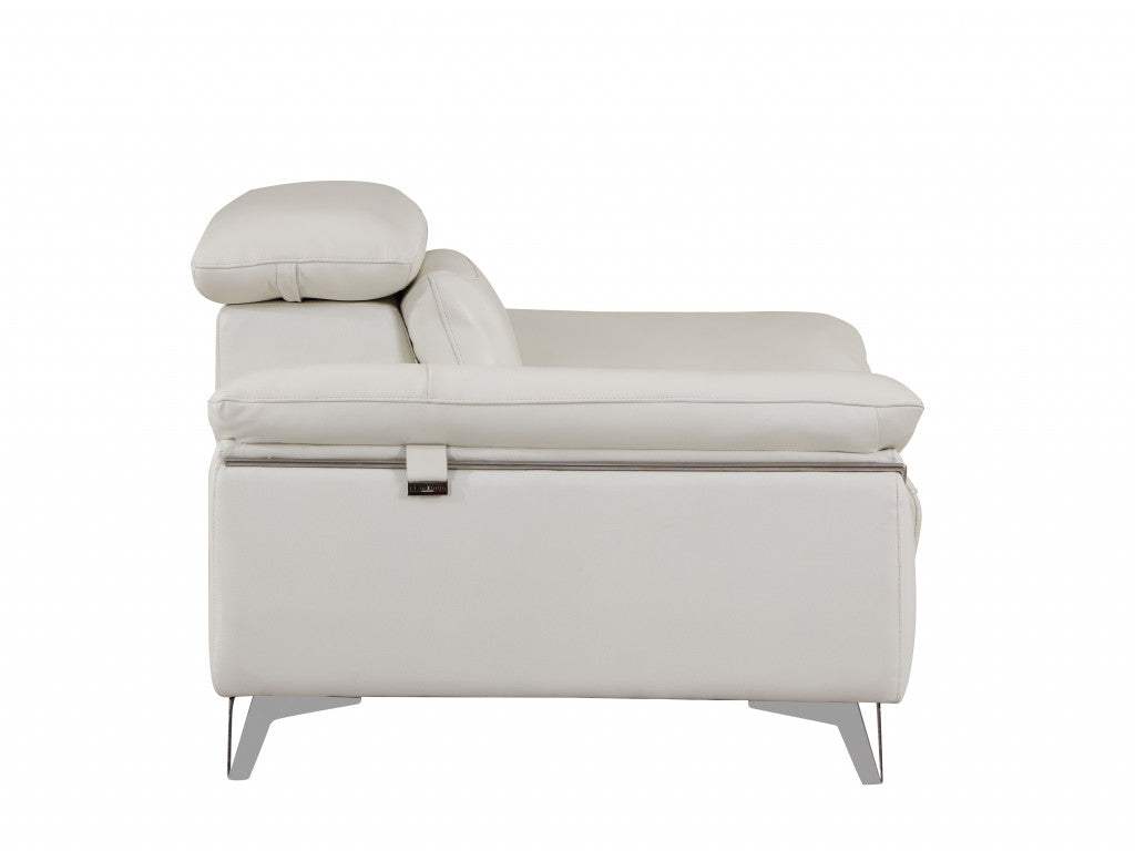 Three Piece Indoor White Italian Leather Six Person Seating Set - Homeroots - Flyclothing LLC