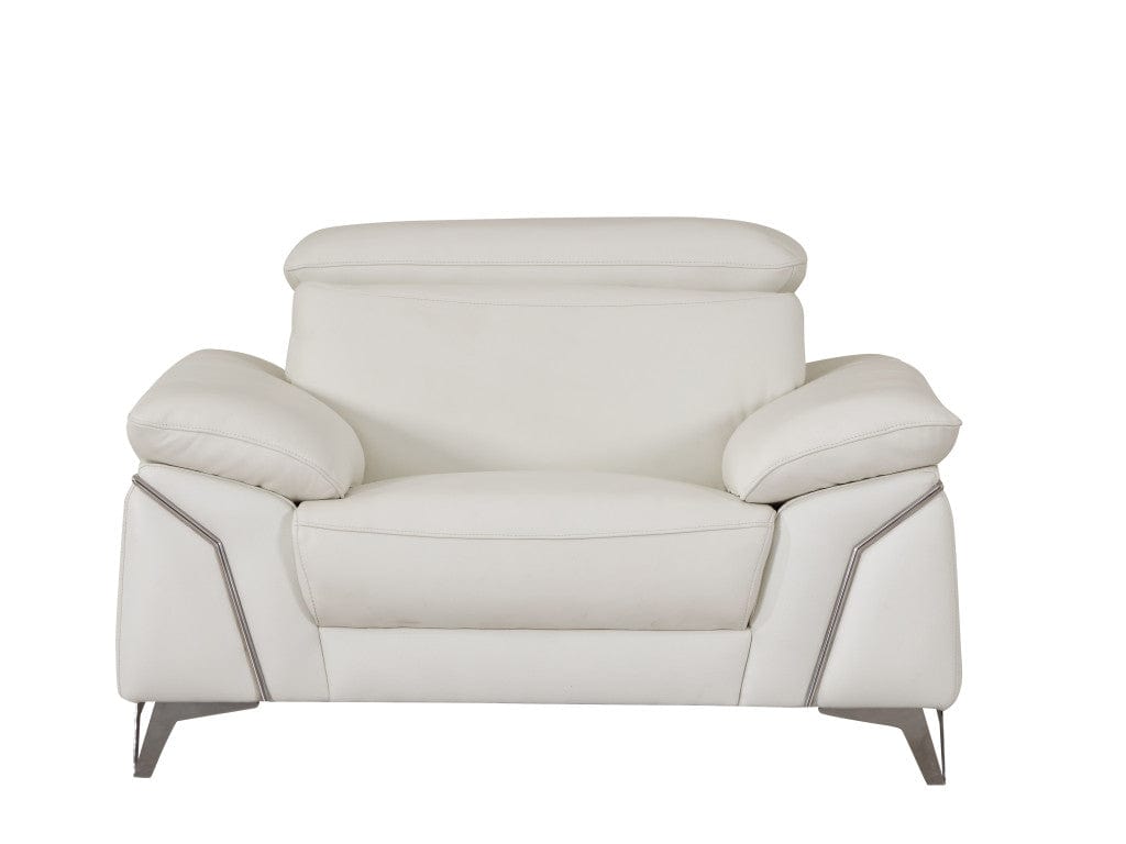 31" White Fashionable Leather Chair - Homeroots - Flyclothing LLC