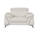 31" White Fashionable Leather Chair - Homeroots - Flyclothing LLC