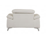31" White Fashionable Leather Chair - Homeroots - Flyclothing LLC