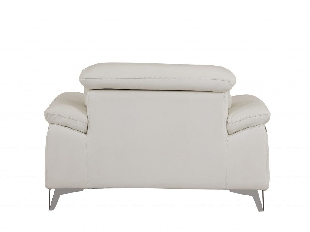 31" White Fashionable Leather Chair - Homeroots - Flyclothing LLC