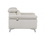 31" White Fashionable Leather Chair - Homeroots - Flyclothing LLC