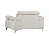 31" White Fashionable Leather Chair - Homeroots - Flyclothing LLC