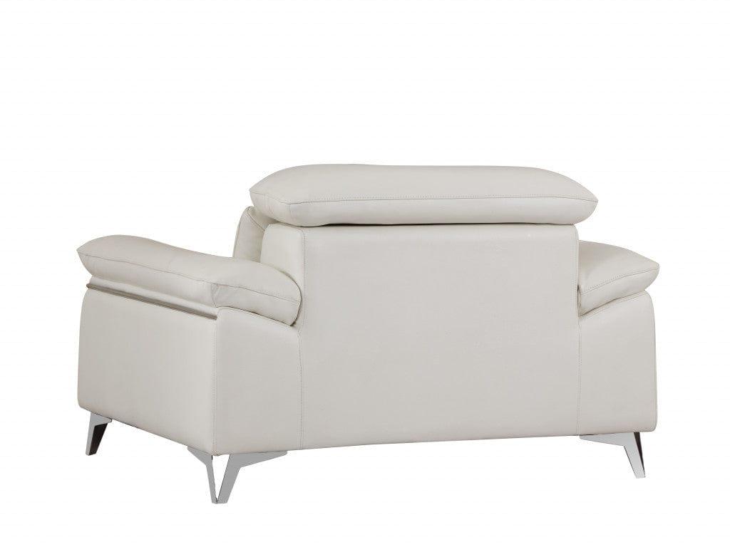 31" White Fashionable Leather Chair - Homeroots - Flyclothing LLC