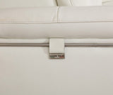 71" White Italian Leather Sofa With Silver Legs - Homeroots - Flyclothing LLC