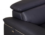 31" Navy Blue Genuine Italian Leather Chair - Homeroots - Flyclothing LLC