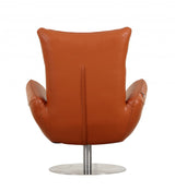 43" Orange Contemporary Leather Lounge Chair - Homeroots - Flyclothing LLC