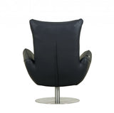 43" Navy Contemporary Leather Lounge Chair - Homeroots - Flyclothing LLC