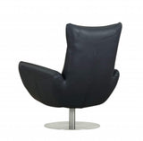 43" Navy Contemporary Leather Lounge Chair - Homeroots - Flyclothing LLC