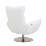 43" White Contemporary Leather Lounge Chair - Homeroots - Flyclothing LLC