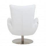 43" White Contemporary Leather Lounge Chair - Homeroots - Flyclothing LLC