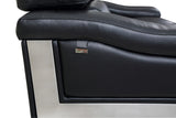 73" Black And Silver Genuine Leather Love Seat - Homeroots - Flyclothing LLC