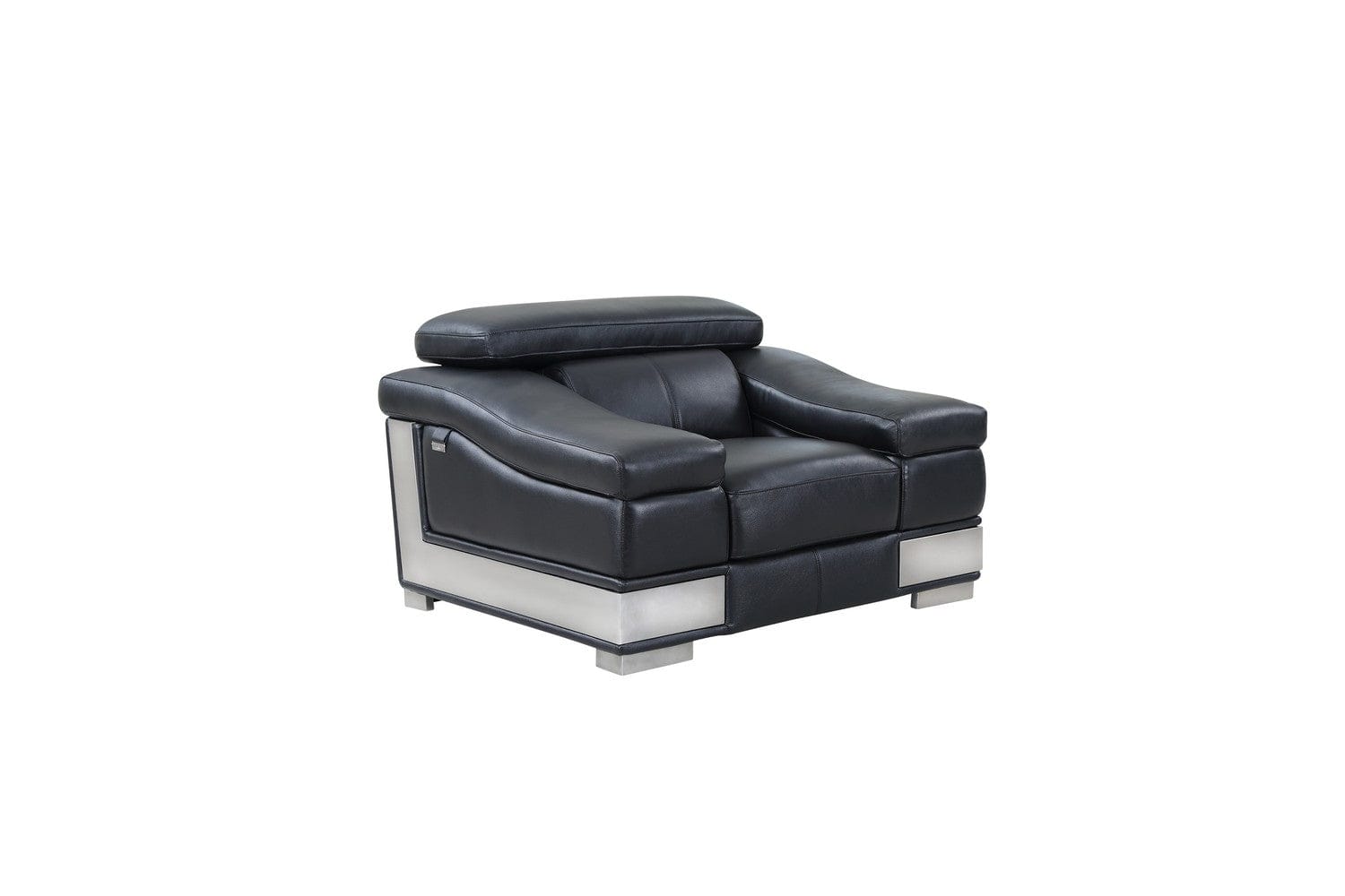 31" To 39" Black Modern Leather Chair - Homeroots - Flyclothing LLC