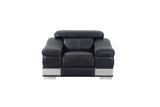 31" To 39" Black Modern Leather Chair - Homeroots - Flyclothing LLC