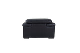 31" To 39" Black Modern Leather Chair - Homeroots
