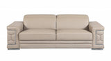 Three Piece Indoor Beige Italian Leather Six Person Seating Set - Homeroots - Flyclothing LLC