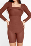 Basic Bae Full Size Built-In Shapewear Square Neck Long Sleeve Dress - ShopBasicbae - Flyclothing LLC