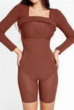 Basic Bae Full Size Built-In Shapewear Square Neck Long Sleeve Dress - Trendsi - Flyclothing LLC