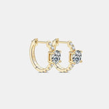 2.36 Carat Moissanite Zircon 925 Sterling Silver Hoop Earrings - Trendsi