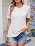 Round Neck Short Sleeve T-Shirt - Trendsi