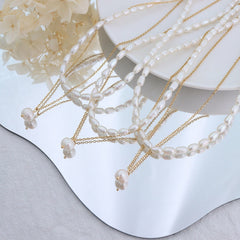 Double-Layered Freshwater Pearl Necklace - Trendsi