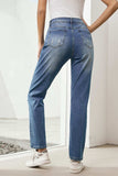 US Flag Distressed Straight Jeans - Trendsi - Flyclothing LLC