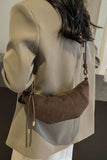 PU Leather Strap Suede Shoulder Bag - Trendsi - Flyclothing LLC