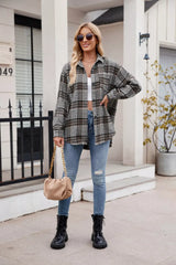 Casual Plaid Long Sleeve Shirt - Trendsi - Flyclothing LLC