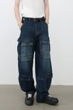 Men's Mid Rise Jeans with Cargo Pockets - Trendsi